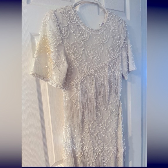 a.b lambdin Dresses Vintage Small White Fringe Beaded Dress Poshmark